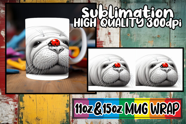 Inspiring sunsets 11oz 15oz sublimation wrap, Cute Animals example image 1