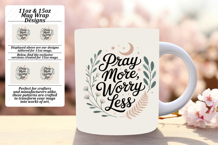 STUNNING 15oz PNG Mug Wrap Design , Religious