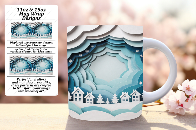 Bold 15oz Mug Wrap Png Template , Christmas