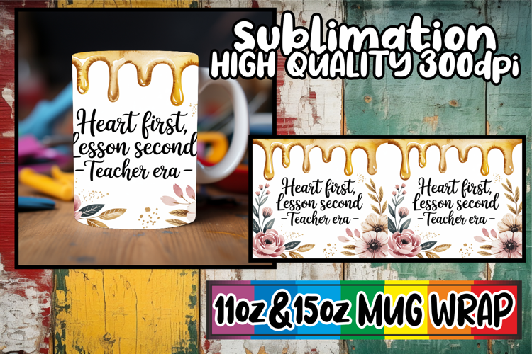 Heartfelt wishes 11oz 15oz mug wrap, Teacher