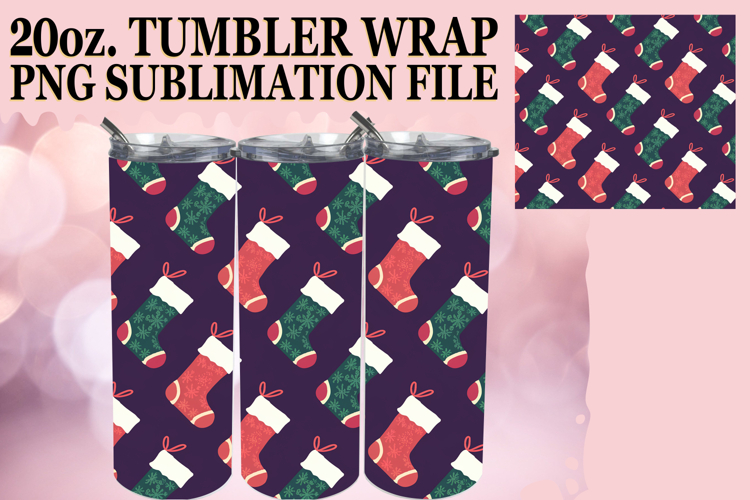 Blissful Sublimation 20oz tumbler wrap, Christmas