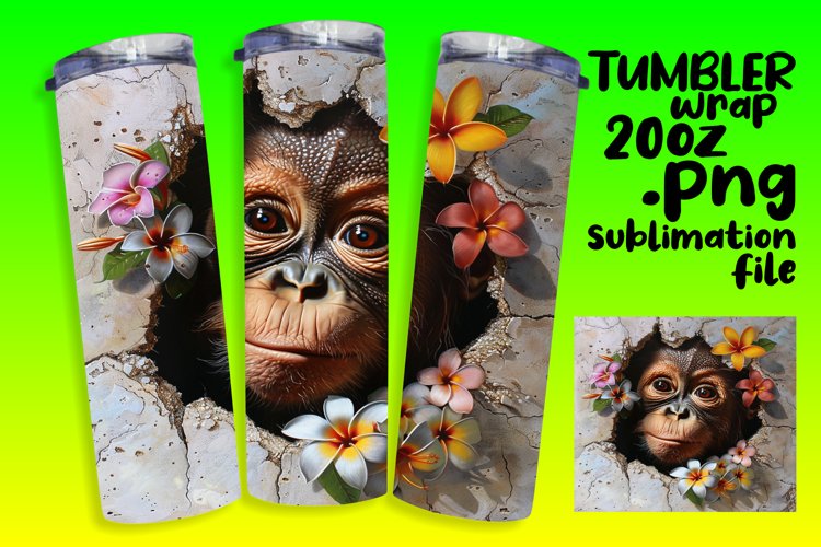 Tumbler Wrap: Adorable Spring Animals in 3D Wall Hole