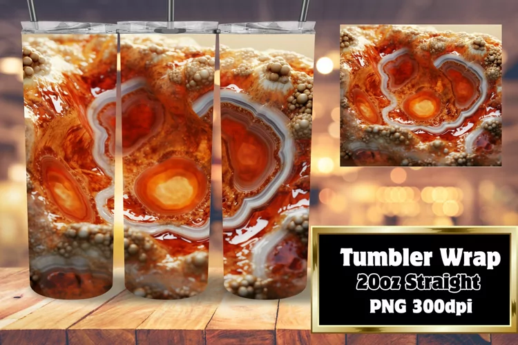 3D Geode Agate Glitter Tumbler Wrap 20oz