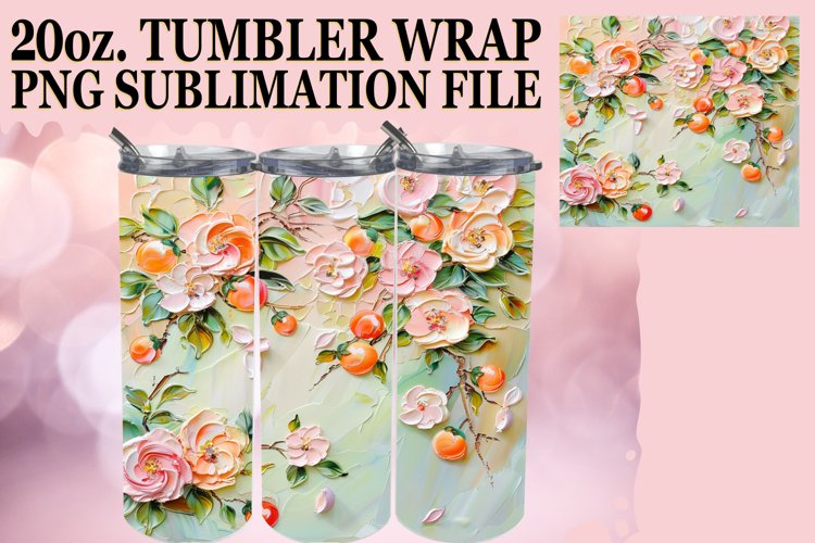 3D Pattern Flower Fruit Tumbler Art