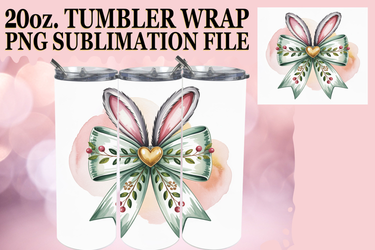 SWEET VIBES 20oz TUMBLER WRAP, Easter Bow