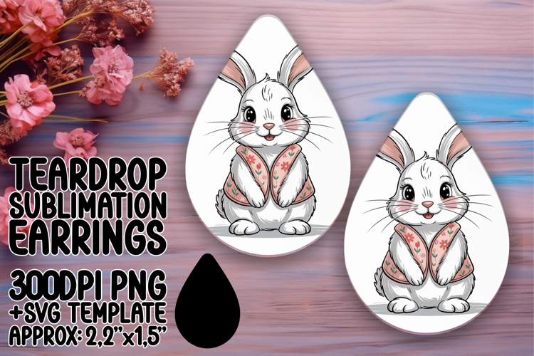 Stylish Teardrop Earrings Artwork PNG , Valenines Animals