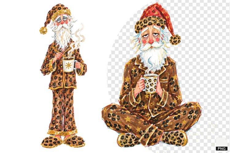 Christmas Santa Love Coffee PNG example image 1