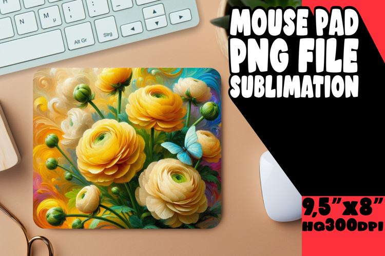 Cozy Mouse Pad Sublimation Ideas, Flowers