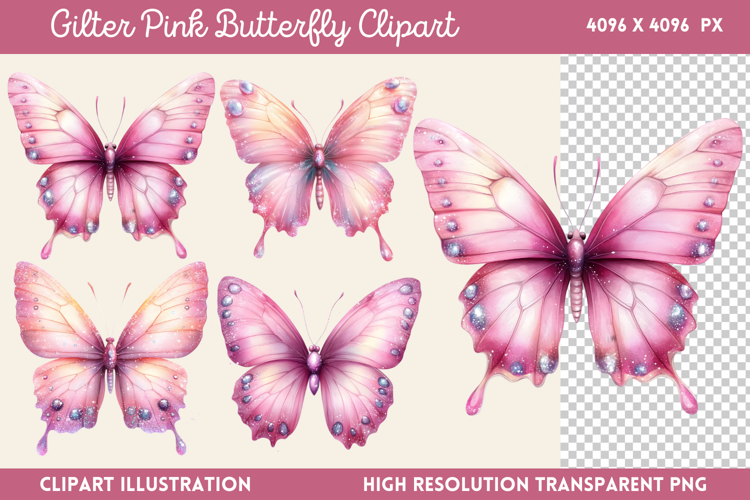Pink Butterfly Clipart Image 23