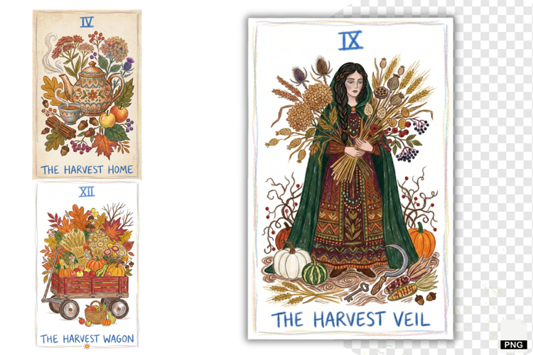 Autumn Tarot Cards PNG