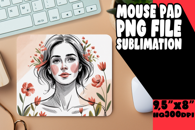 Luminous Mouse Mat Sublimation, Beauty Woman