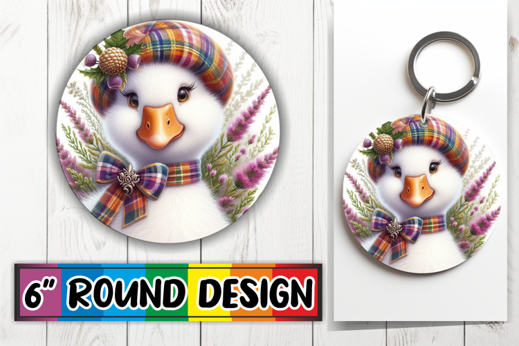 Bright Sublimation Round Ornaments, Goose