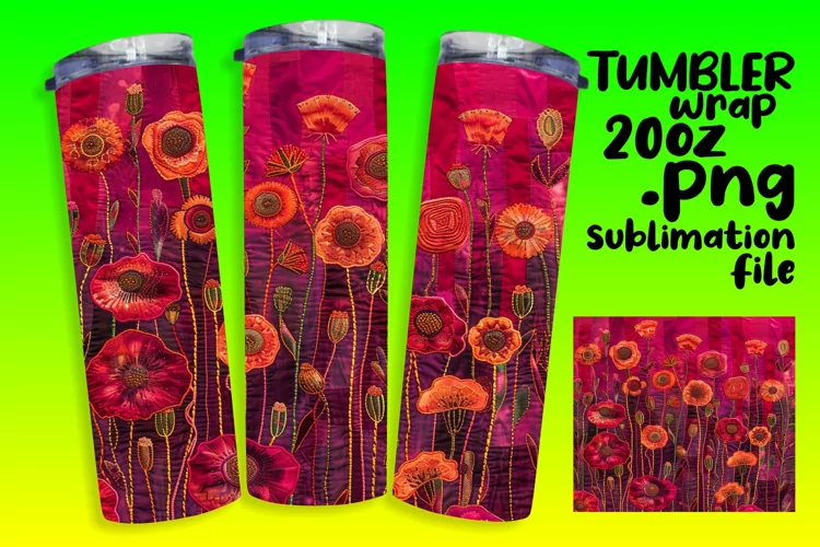 Funky Patterned Colorful Embroidered Sublimation Tumbler Des