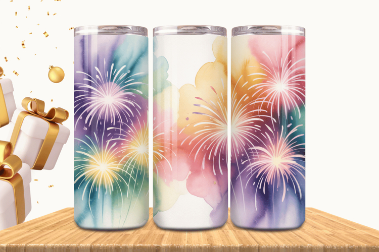 Festive Happy New Year Tumbler Wrap 2026: 20oz Skinny Tumble