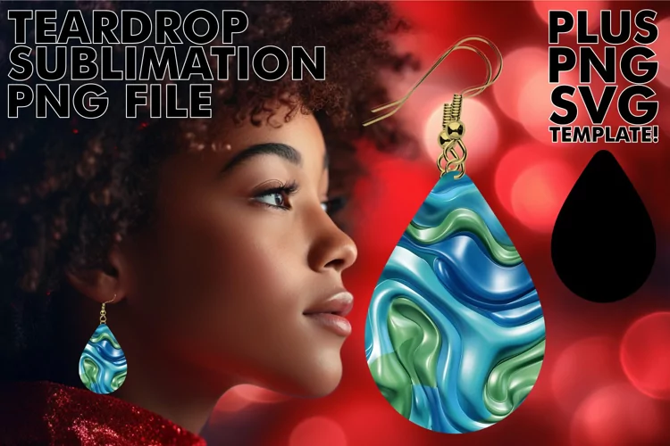 Ethereal Essence 3D Teardrop Earring Sublimation