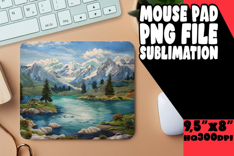 Stunning 3D Landscape Sublimation Mouse Pad example image 1