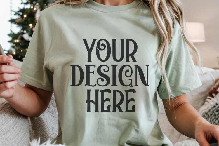 Bay Comfort Colors 1717 Christmas Mockup, CC 1717 example image 1