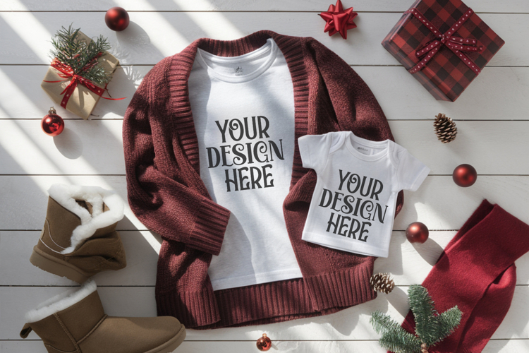 Christmas Family Matching Group T-Shirt Mockup