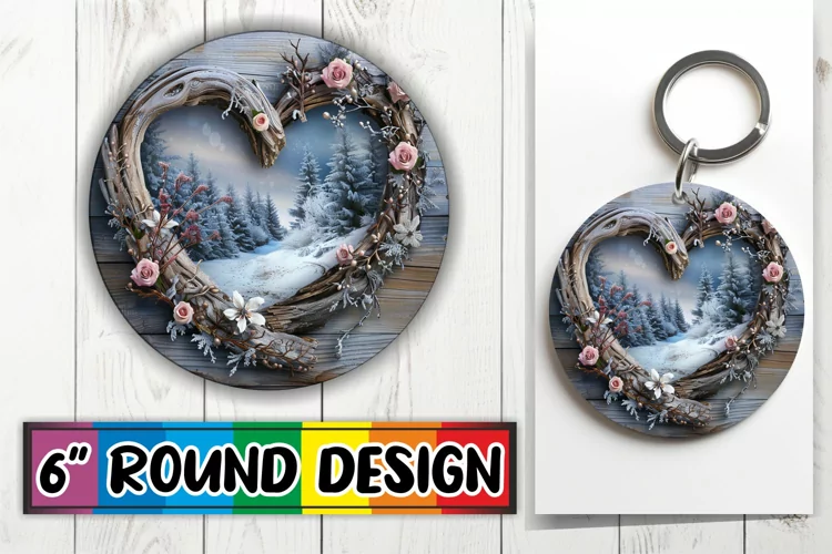 Floral Oasis Circle Design Sublimation 3D
