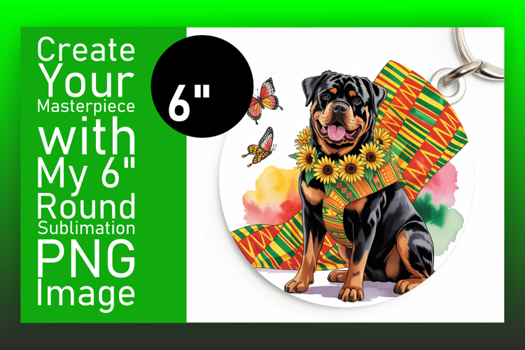 Sophisticated Round Design Keychain Art , Cute Dog