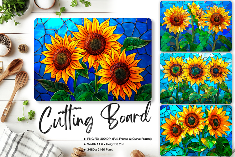 Sunflower Cutting Board Kitchen Chopping Board Sublimation