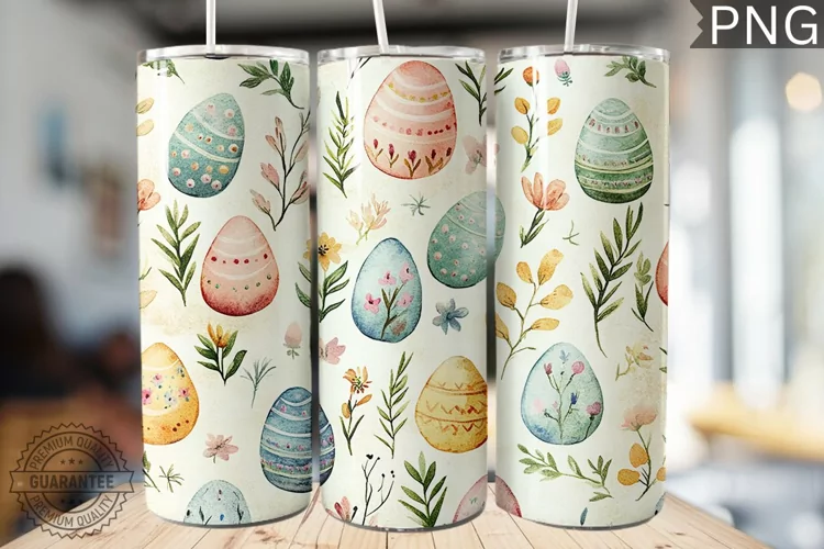 Spring Easter Tumbler Wrap - High Quality 300 Dpi