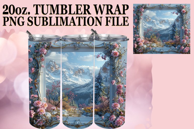 Flower Panoramic Perspective Tumbler Design 20oz
