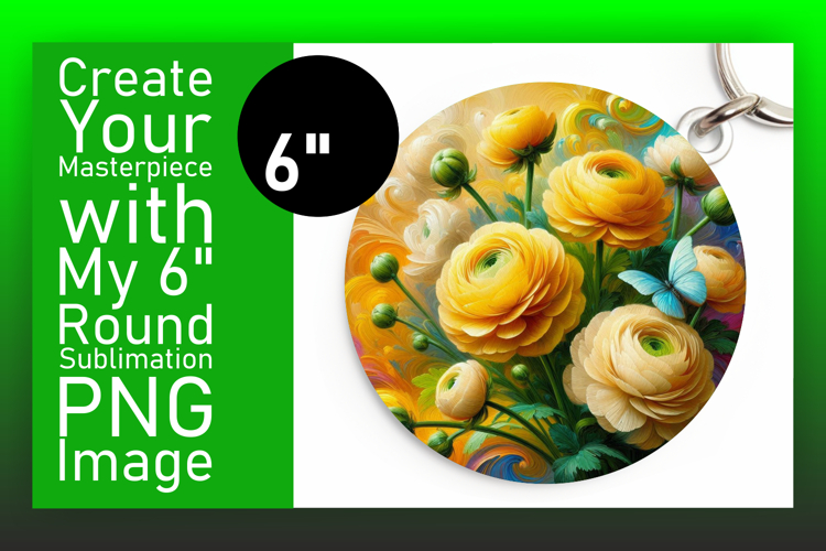 Stylish Circle Design Keychain PNG , Flowers