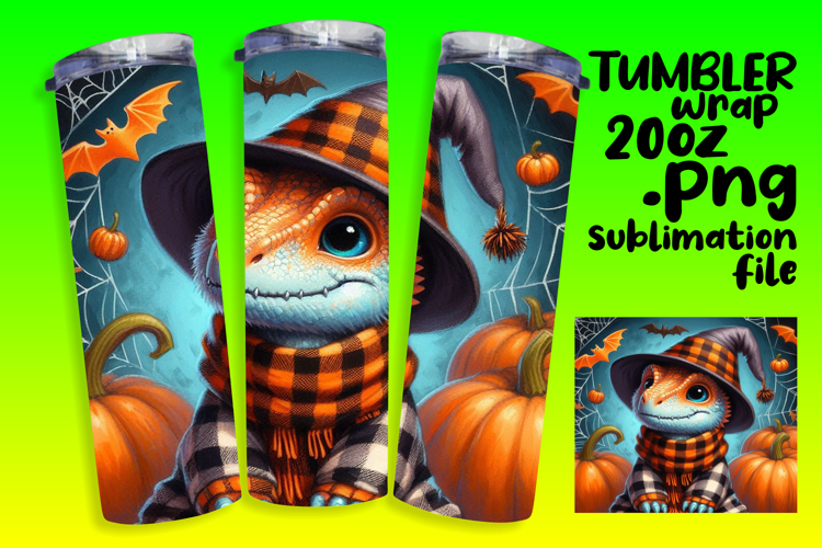 Fresh 20oz Tumbler Artwork , Halloween Dino
