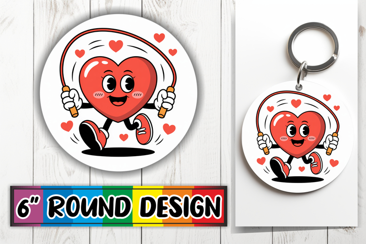 Cheerful Circle Car Coasters PNG, Valenines Heart