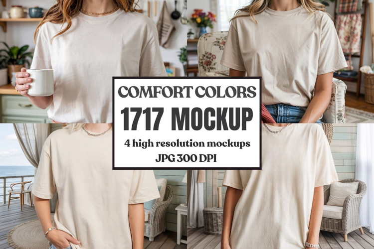 Comfort Colors 1717 Yellow T-Shirt Mockup