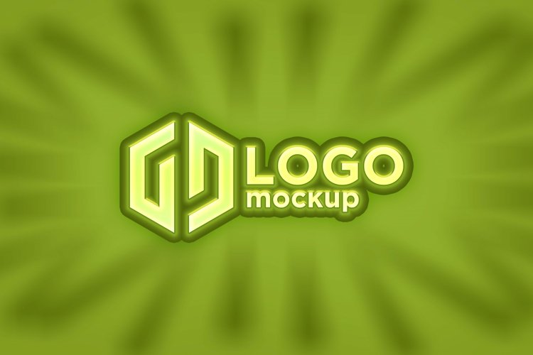 Green Embossed Logo Mockup Template example image 1