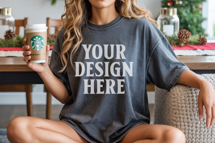 Pepper Christmas Comfort Colors 1717 T-shirt Mockup