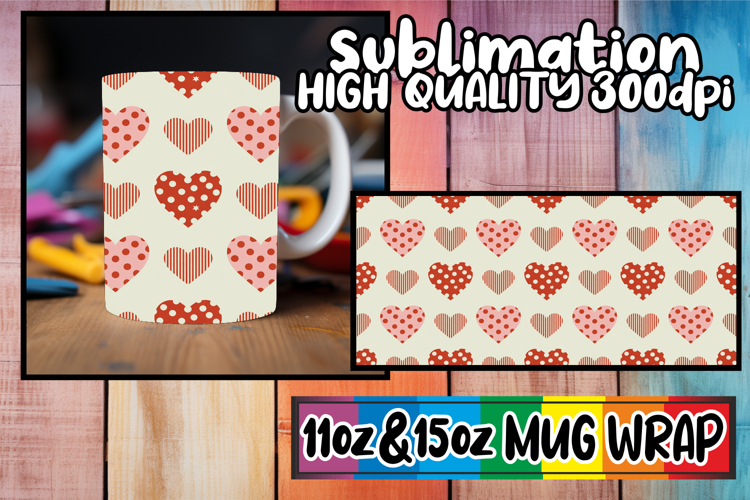 Simply stunning sublimation 11oz 15oz mug wrap, Valentines