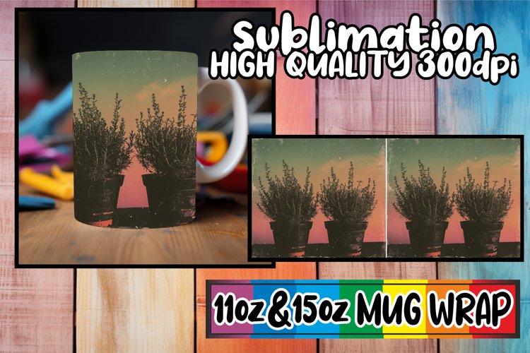 Retro Springtime Garden Serenity: Mug Wrap Sublimation example image 1