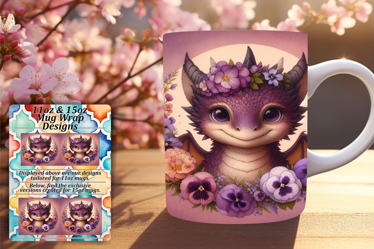 Radiant 15oz Mug Wrap Png Artwork , Dragon