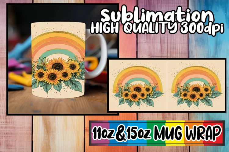 Serene evenings sublimation mug wrap, Flower