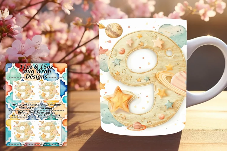 Celestial Symphony: Sublimation Mug Wrap Art 11oz/15oz