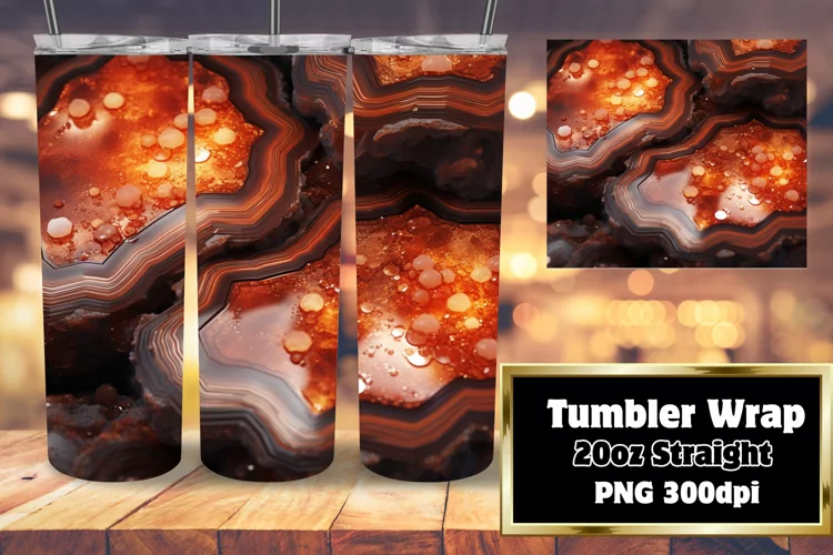 Marble Glitter 3D Sublimation Tumbler 20oz