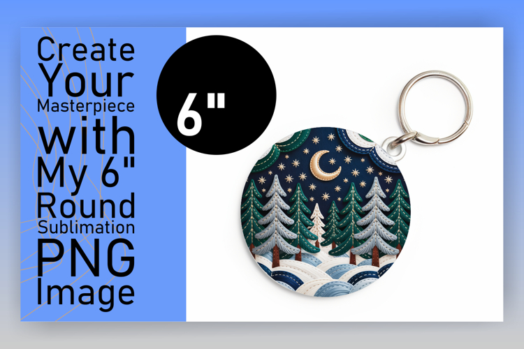 Whimsical Circle Design Keychain Template , Holiday