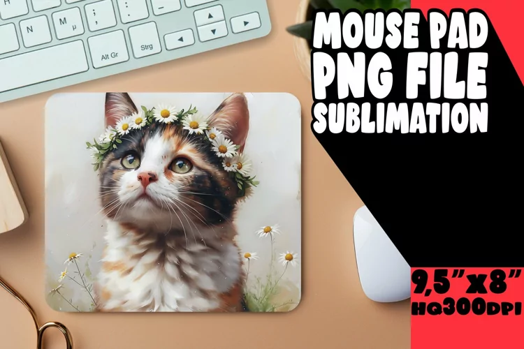 Jovial Cat Print Mousepad