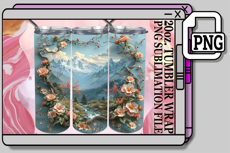 Spring Meadow Scenery Tumbler Wrap 20oz example image 1