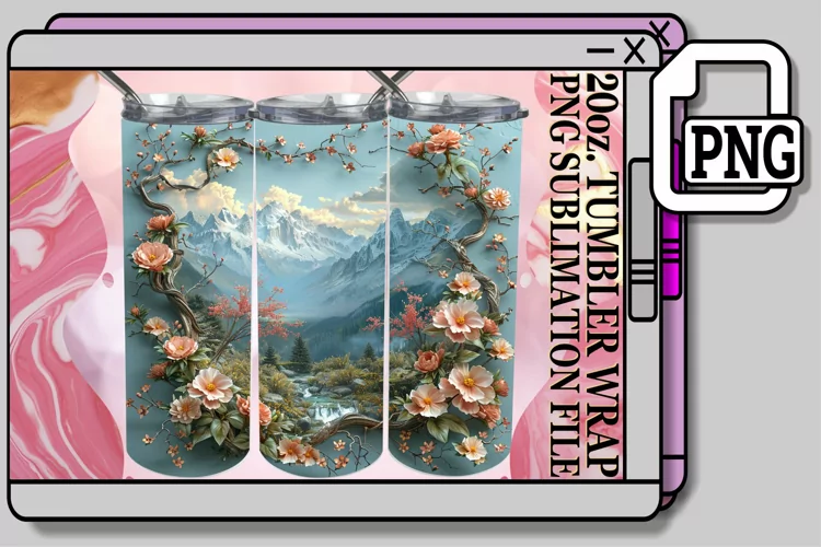 Spring Meadow Scenery Tumbler Wrap 20oz
