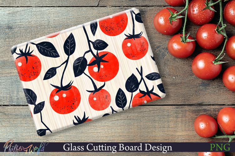 Cutting Board Design | Stripes | cherry tomatoes