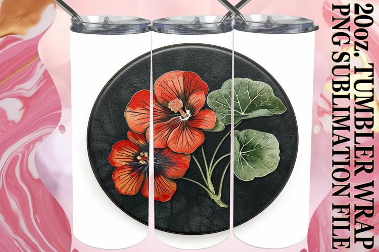 Spring Blossom Denim Tumbler Wrap 20oz