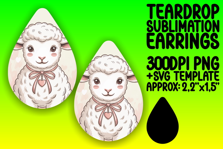 Vibrant Teardrop Earrings Template Art , Valenines Animals