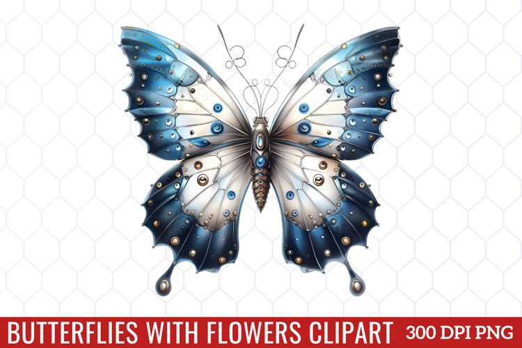 Butterflies With Flowers Clipart