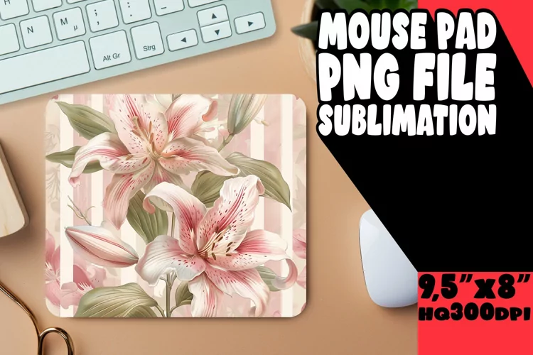 Stylish Petal Striped Mouse Mat - Sleek Accent