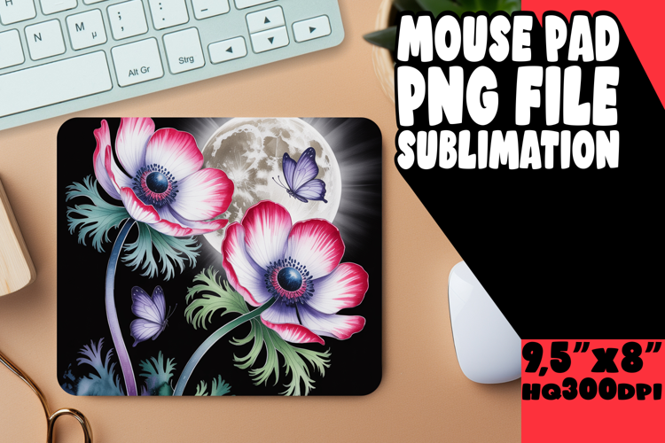WHIMSICAL MOUSE MAT GIFT MAGIC, Flowers