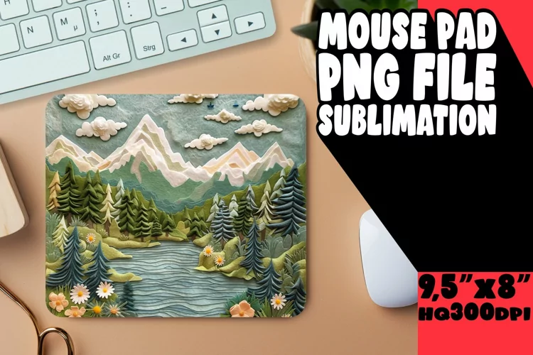 Artistic 3D Summer Mouse Pad Sublimation
